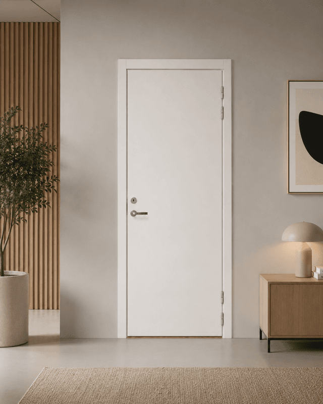 Swedoor lyddør 870x2390mm +35dB, hvit, høyrehengslet – pent brukt