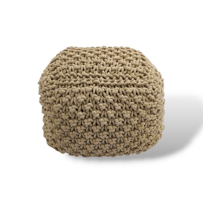 Hovedbilde Heklet puff, hvit