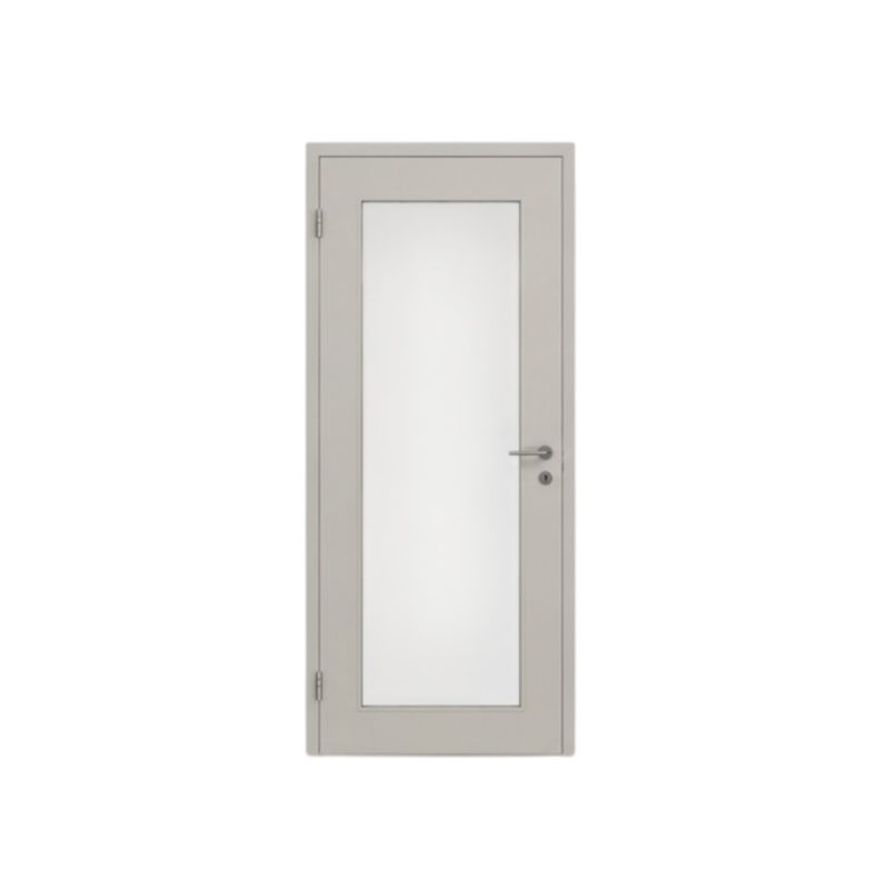 Knudsen lyddørblad med glass 925x2140 mm Rw 38 dB, RAL 7032, venstrehengslet – prosjektoverskudd