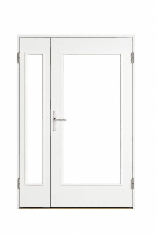 Swedoor dobbelfløyet glassdør høyrehengslet 1388x2090mm, hvit 